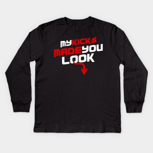 My Kicks Made You Look BRED Kids Long Sleeve T-Shirt